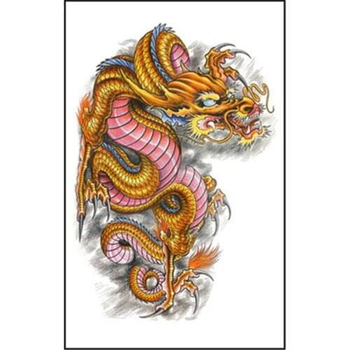 5PCS/lot Temporary Tattoo Sticker Large Fake Shoulder Body Arm 19CM Dragon Tattoo for Man and Lady