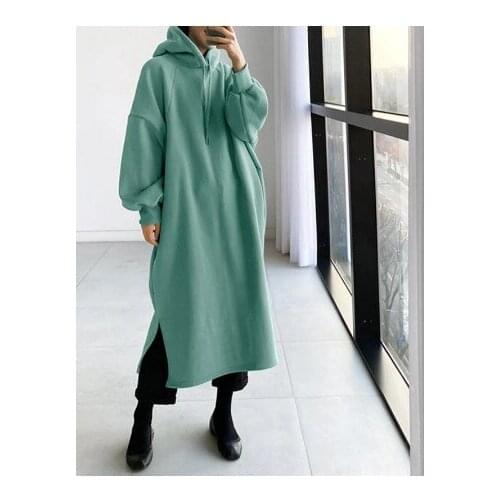 SWomens medium and long weatshirt Hoodies Women Casual Autumn Pocket Drawstring Long Sleeve Sweatshirt Female Oversize Pullover