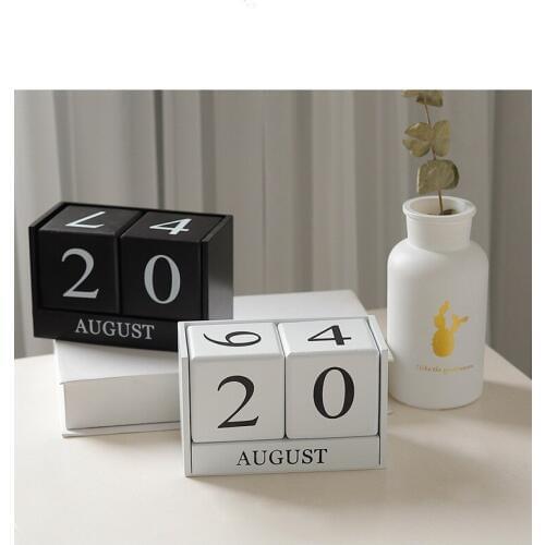 1PC Home Daily-use Manual Wooden Combination Small Desk Calendar Desktop Decoration Ornament Wood Craft JL 207