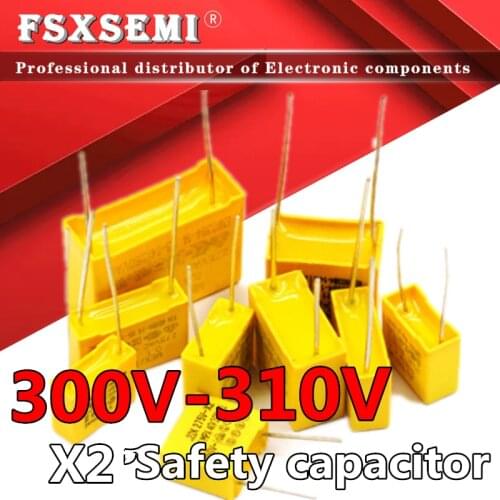 10pcs/lot X1 Safety capacitors 300VAC 300V 0.1uF 0.022uF 0.033uF 0.047uF 0.47uF 0.01uF 0.22uF Polypropylene film capacitor