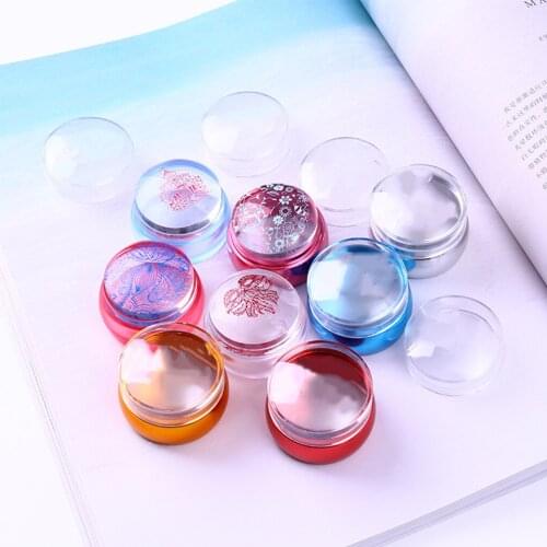 2021 New 3.5CM Clear Jelly Silicone Stamper Set Nail Art Stamper with Scraper Nail Stamping Tools