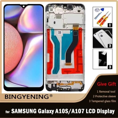 3/5/10pcs For Samsung Galaxy A10S A107 A107/DS A107F A107FD A107M LCD Display Screen Touch Digitizer Assembly With Frame Replace