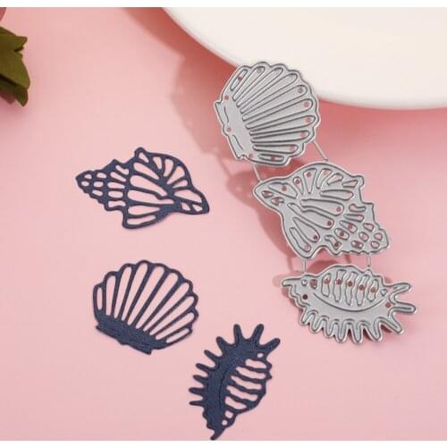 3PCs/Set Shells Cutting Dies Stencil Carbon Steel Scrapbooking DIY Cut Die Mold Album Decorative Craft Embossing Metal Template