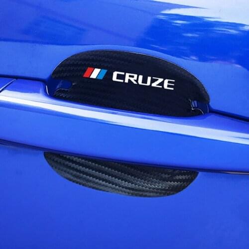 4pcs Carbon Fiber Car Door Handle Scratch Protector Leather Stickers For Chevrolet Cruze 2011 2012 2013 2014-2020 Accessories