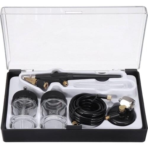 Airbrush Spray Tool Kit 22cc Ink Cup Hose Single Action Air Brush Paint Art For Textiles And T-shirt Painting