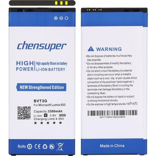 2pcs/3300mah BV-T3G BVT3G Battery for Nokia Microsoft Lumia 650 RM-1154 BVT3G mobile phone Batteries High quality