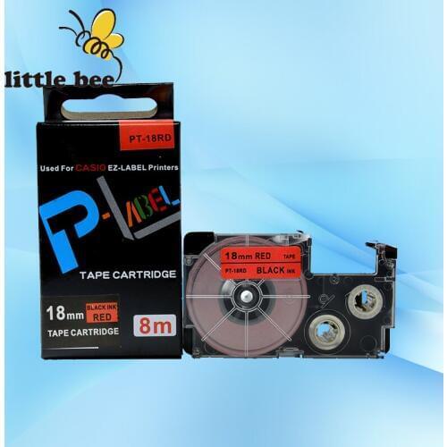 Free shipping 10Pcs compatible Black on Red XR-18RD1 18mm label tapes for EZ label printers