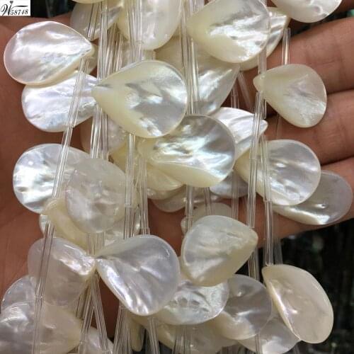 Free shipping Women Fashion Jewelry 10x14mm White Mother of pearl Shell Water Drop Loose Beads 10pcs G8688