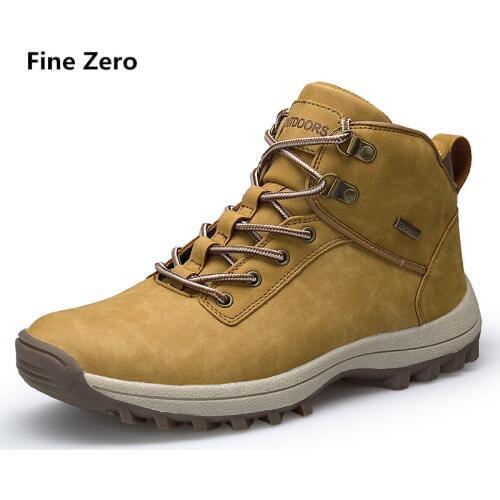 Fine Zero Men waterproof big size 46 High Tops Male spring autumn Boots Casual Lace up oxfords yellow brown Flats Shoes