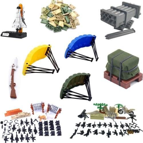 Creactor Military Weapon Series Toys For Children War Accessories DIY Models Briks Parachute Militarys Compatible Building Block