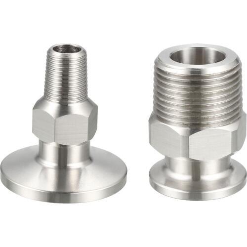 Uxcell Sanitary Pipe Fitting KF25 Male Threaded 1/2 PT to Clamp OD 40mm Ferrule 2 Pcs