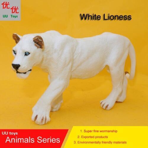 Hot toys:Walking White Lioness Lion Simulation model Animals kids toys children educational props