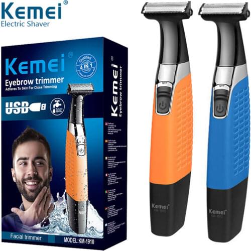 Kemei 1910 Electric Shaver USB Rechargeable Razor Beard Trimmer Mens Trimmer With Single Blade Hair Trimmer Facial Care Tool 36