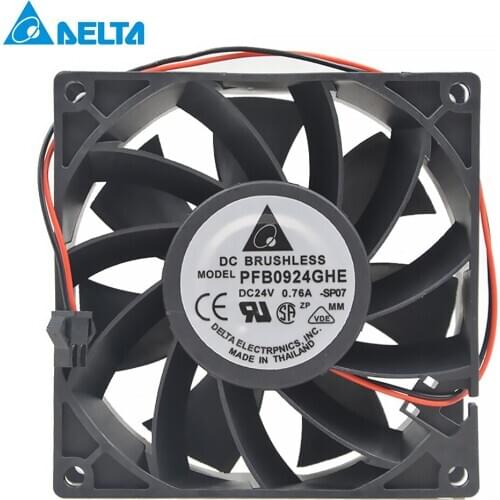 For Delta PFB0924GHE CK20 Server Cooler Fan 9238 DC 24V 0.76A 92X92X38mm 2-wire