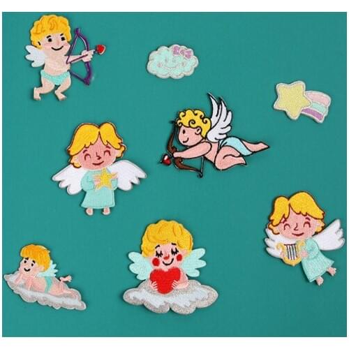 Maxsin High Quality lovely Angel baby cartoon figure Patches for child Bag Jeans Iron On beautiful Patches for Clothes DIY