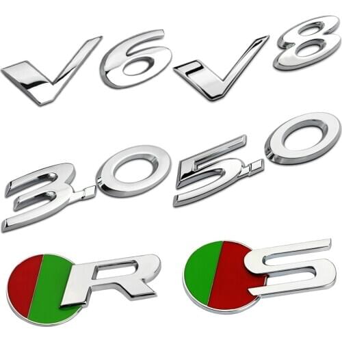 Metal 3.0 5.0 V6 V8 R S R-SPORT Letter Badge Logo Trunk Side Sticker For Jaguar XF XE XJ F E I PACE F D C E X TYPE Accessories