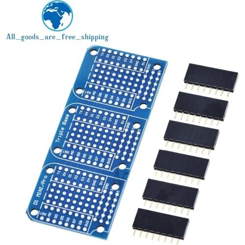 TZT Tripler Base V1.0.0 Module Board with Pins D1 Mini Active Components Integrated Circuits For WEMOS