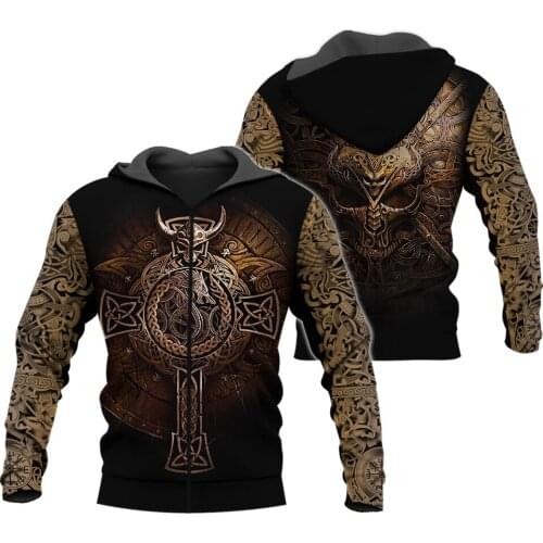 3D Printed Viking Shield Clothes Men 6XL Oversized Hoodie Harajuku Fashion Hooded Sweatshirt Autumn Unisex Hoodie