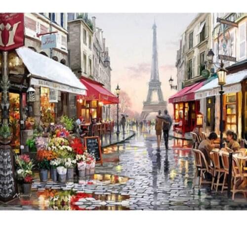 DIY Oil Painting Numbers Paint Number Kits Street Scene Decor Gifts Wall Art New Linen Canvas
