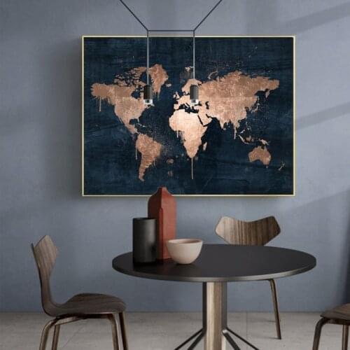 Wall Poster For Living Room Home Decor World Map Abstract Minimalist Art Modern Picture Nordic Style Canvas Painting
