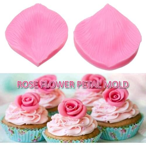 Newest Rose Flower Petal Mold Cupcake DIY Sugarcraft Mould Modern Decoration Chocolate Candy Making Mold Handmade Accessories