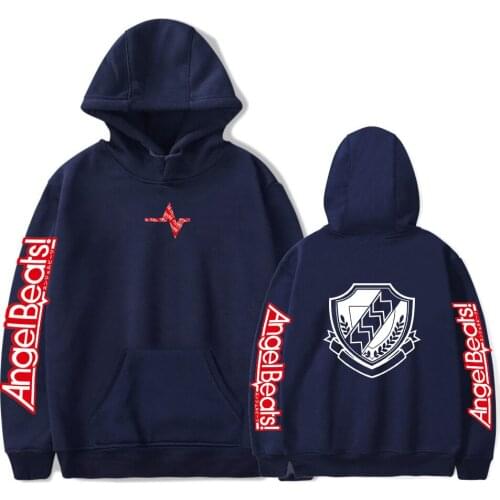 2020 New Anime Angel Beats Hoodies Sweatshirts Men Women Printed Tracksuit Casual Harajuku Clothes Streetwear Hooded