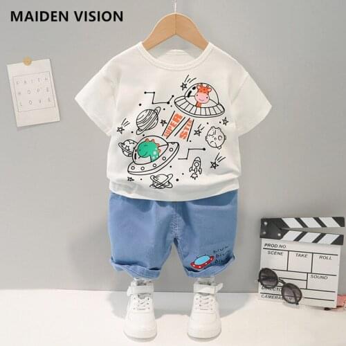 New arrival summer Kid Boy Girl Clothing Brand Casual Tracksuit Planet pattern sportswear Sets Infant Baby Clothes infant Suit
