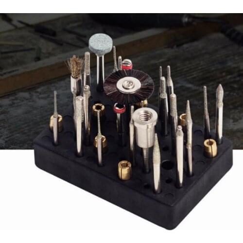 Portable New 48 Holes Electric Drill Bit Milling cutter Storage Block Box Case Dremel Rotary Tool Accessories 2.5mm 3.2mm 5.2mm