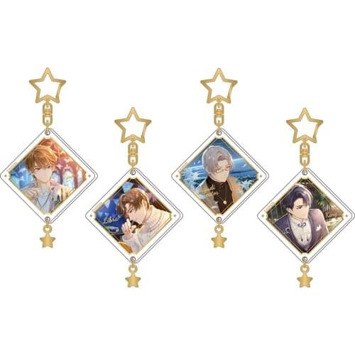 Love Game Tears of Themis Cosplay Diy Pendant Anime Acrylic Star Keychain Vilhelm Marius Artem Xiayan Metal Decoration Halloween