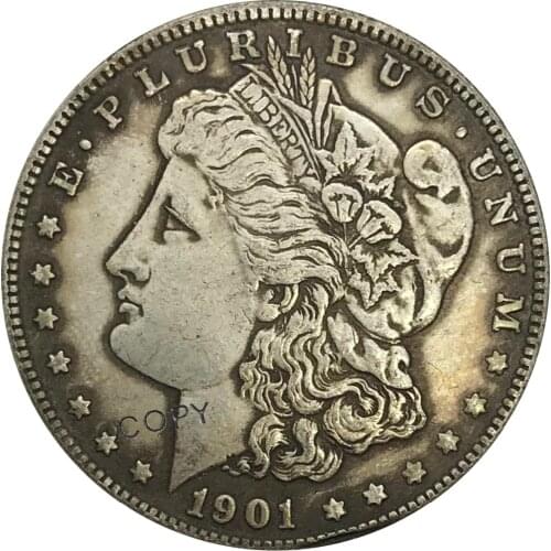 S 1901 United States Morgan 1 One Dollar Cupronickel Plated Silver Collectibles Copy Coin