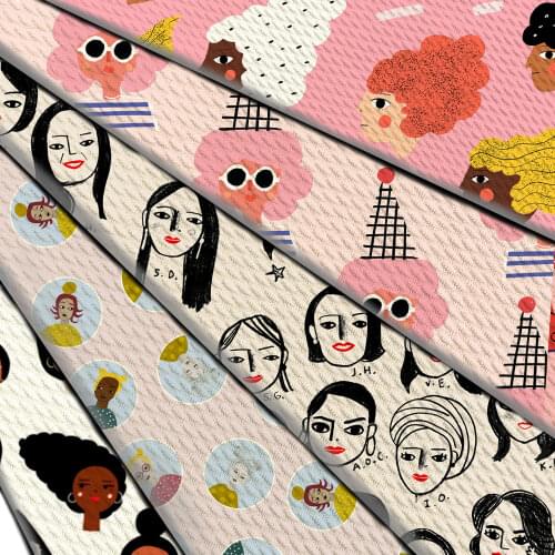 50*145cm Modern Women Print Bubble Fabric Bullet Textured Pink Girl Liverpool Fabric for Sewing Needlework DIY Cloth