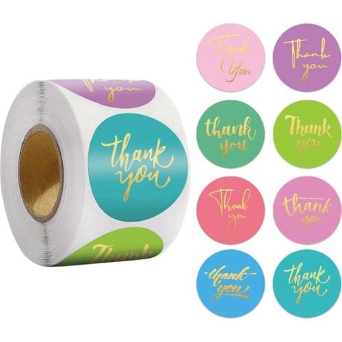 50-500pcs Pretty Thank You Sticker Seal labels for Gift envelope decor 8 designs Stationery sticker Adhesive Shipping Mail Label