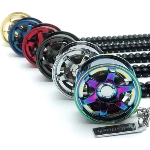 Explosive Metal Wheel Hub Car Pendant Car Tire View Mirror Hanging Accessories Car Modification Wheel Ornament Decorations Cool