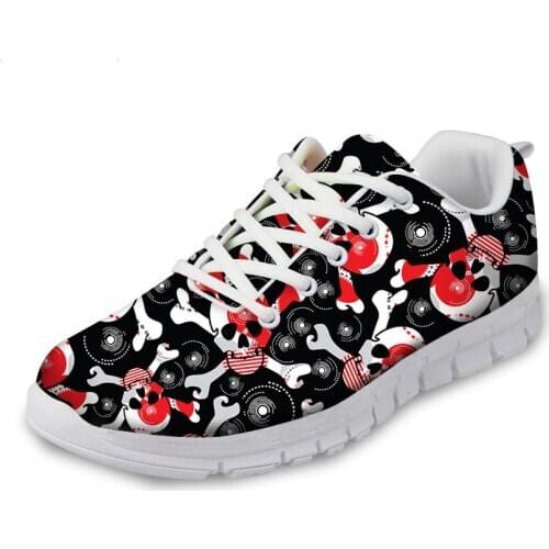 HaoYun Women Outdoor Sneaker Shoes Cartoon Skull Design Girls White Flat Walking Shoes Ladies Comfortable Footwear Zapatillas