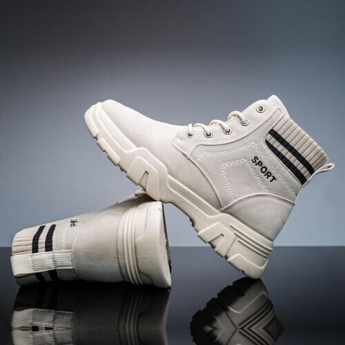 Winter men shoes Martin boots mens casual shoes tooling boots high mens shoes British retro mens boots cold anti-skid