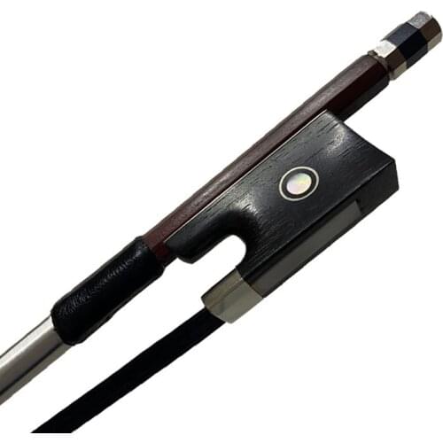 1 Piece Straight Brazilwood ROUND Violin Bow Ebony Frog Horsehair Beef Tendons Twined Fiddle Violin Bows black bow hair
