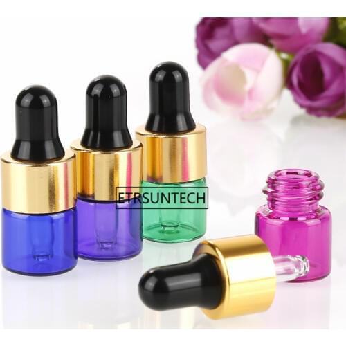 200pcs 1ml 2ml 3ml Empty Glass Cosmetic Essential Oil Bottle, DIY Elegant Liquid Dropper Bottle,Essential Oil Bottle F2373