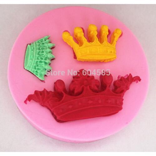 3 crowns fondant cake molds soap chocolate mould for the kitchen baking FM086