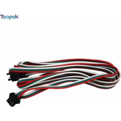 5pcs 1m 2M 5M 3Pin 4pin Extension Cable 22AWG JST SM Plug Male to Female Wire Connector Cable