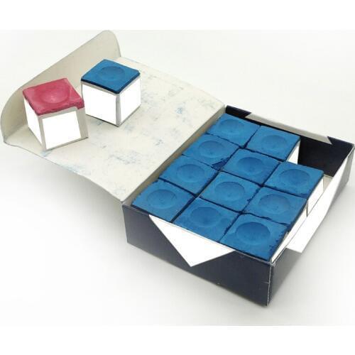 12pcs/box Green Blue Red Colors Snooker Pool Accessories Oil Medium Dry Billiard Chalks