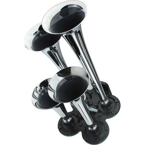 150DB Car Horn Super Loud 12V/24V 4 Trumpet Air Horn Compressor for Car Truck Boat Train Horn Hooter for Train Boat Motorcycle