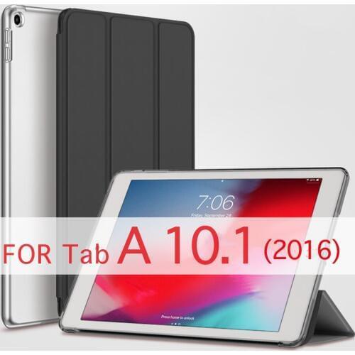 QIJUN Tablet Case For Samsung Galaxy Tab A A6 10.1'' (2016) SM-T580 SM-T585 Funda PC Back PU Leather Smart Cover Auto Sleep