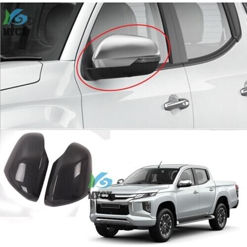 For Mitsubishi L200 Triton 2019 2020 Ram 1200 Car Accessories Carbon fiber rearview mirror cover reversing mirror cover