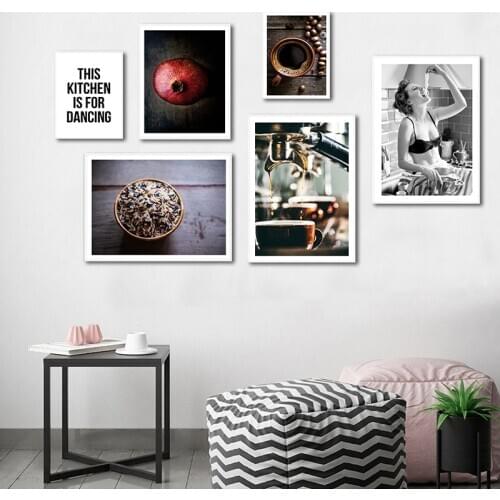 Food Kitchen Coffee Vegetable Wall Art Canvas Print Painting Decorative Picture Modern Minimalist Dining Room Decoration