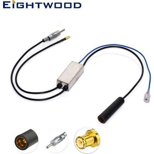 Eightwood Conversion FM/AM to FM/AM/DAB Car Radio Antenna Converter/Splitter with MCX Plug Male Connector for Clarity CDAB7-AUTO