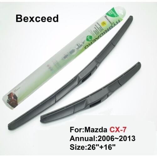 Hybrid Wiper Blade for Mazda CX-7 26"+16" Bexceed of Rubber Car Windshield Windscreen 2006 2007 2008 2009 2010 2011 2012 2013
