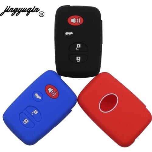 Jingyuqin 4 Buttons Silicone Car Key Case Remote Fob Protect Cover For Toyota Highlander Prius V Venza Land Cruiser Holder Shell