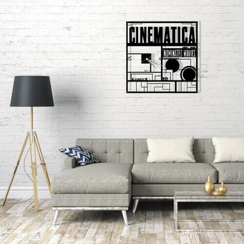 Cinematica Large Black Metal Quiet Wall Clock Modern Stylish Design Unique Items for Bedroom Living Room Home Office Decoration