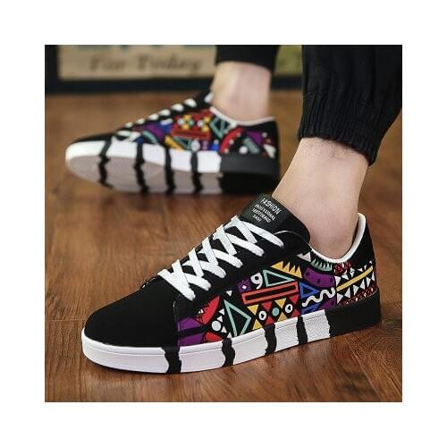 New Men Sneakers Casual Shoes Men Lovers Printing Fashion Flat Tenis Masculino Vulcanized Shoes Zapatos De Hombre