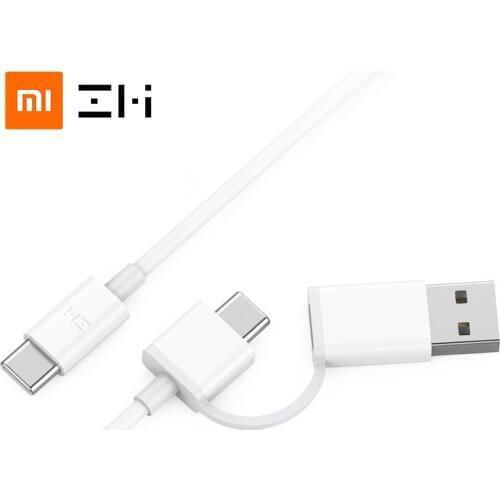 Original xiaomi ZMI 2 in 1 usb type c to usb type c cable for mabook pro Samsung huawei notebook charger PD3.0 fast charging 3A